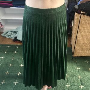 Zara Shimmering Green A-Line Skirt
